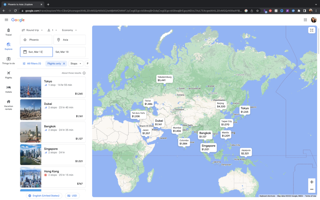 how to search for cheap flights with google flights